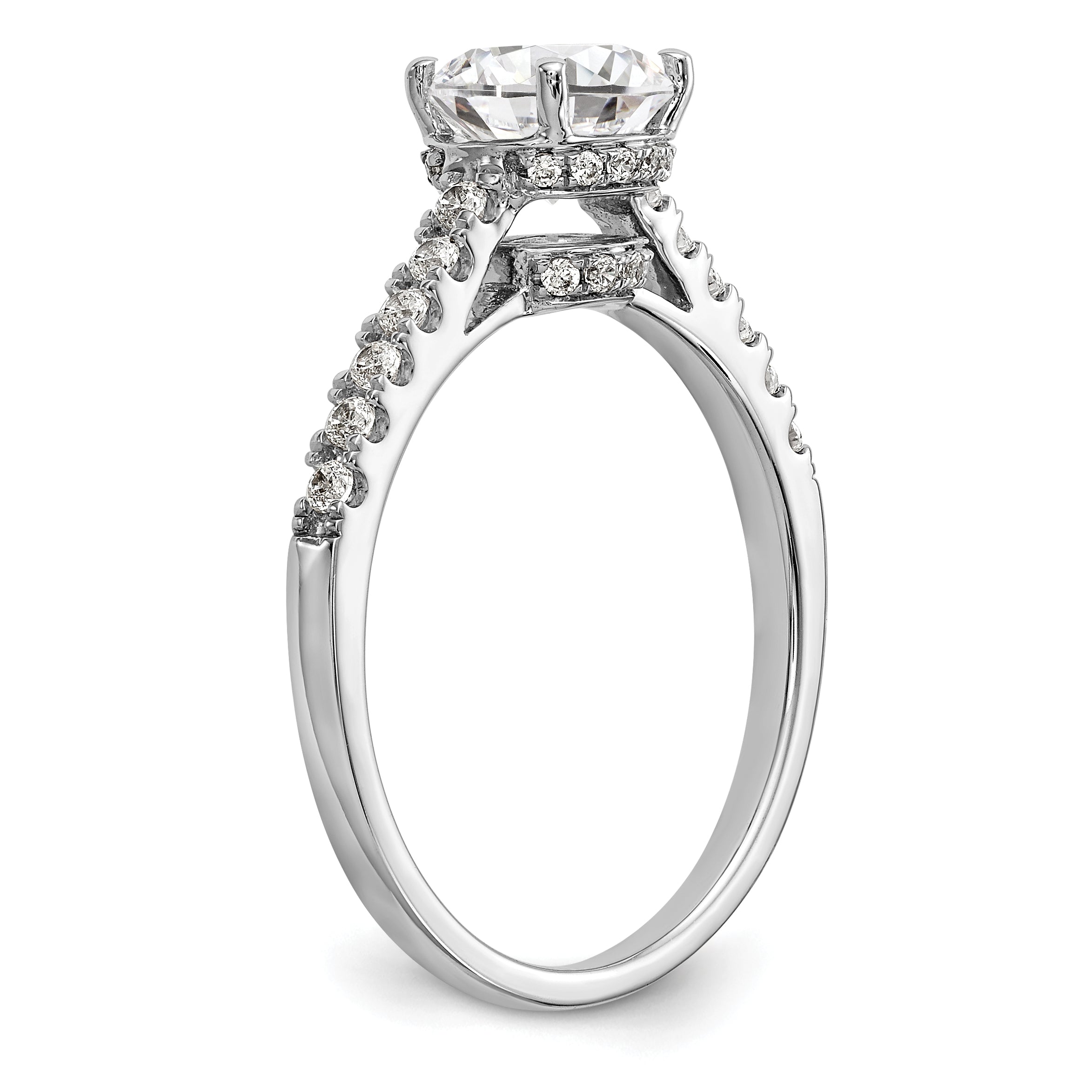 1.00ct. CZ Solid Real 14K White Gold Engagement Ring