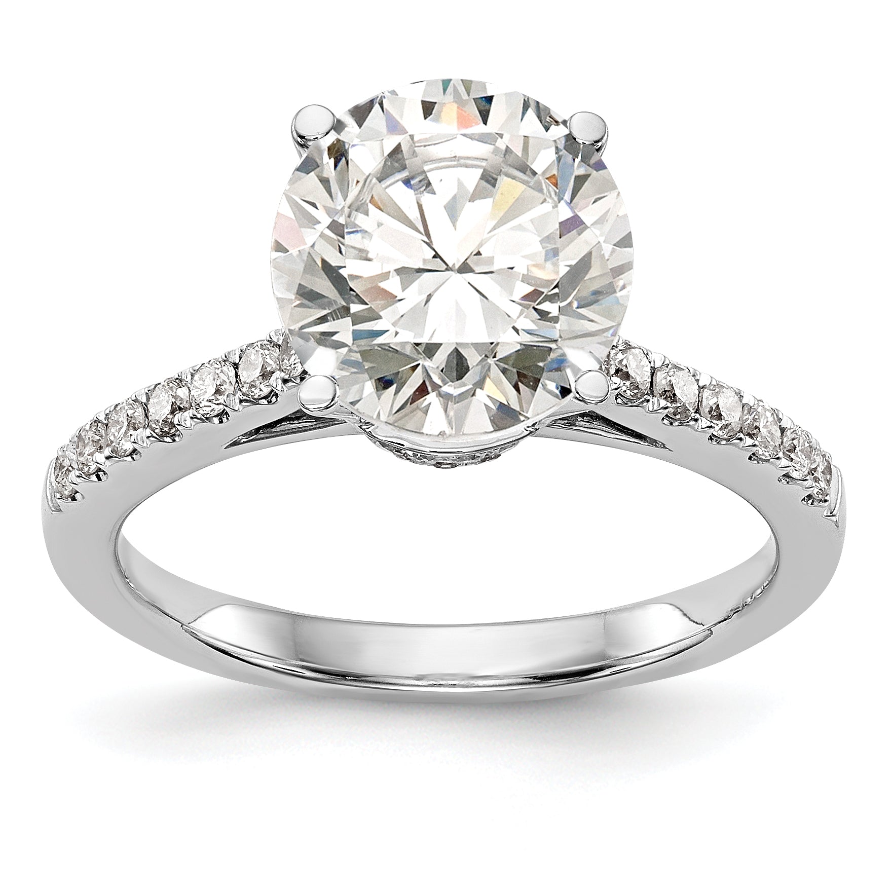 1.50ct. CZ Solid Real 14K White Gold Engagement Ring