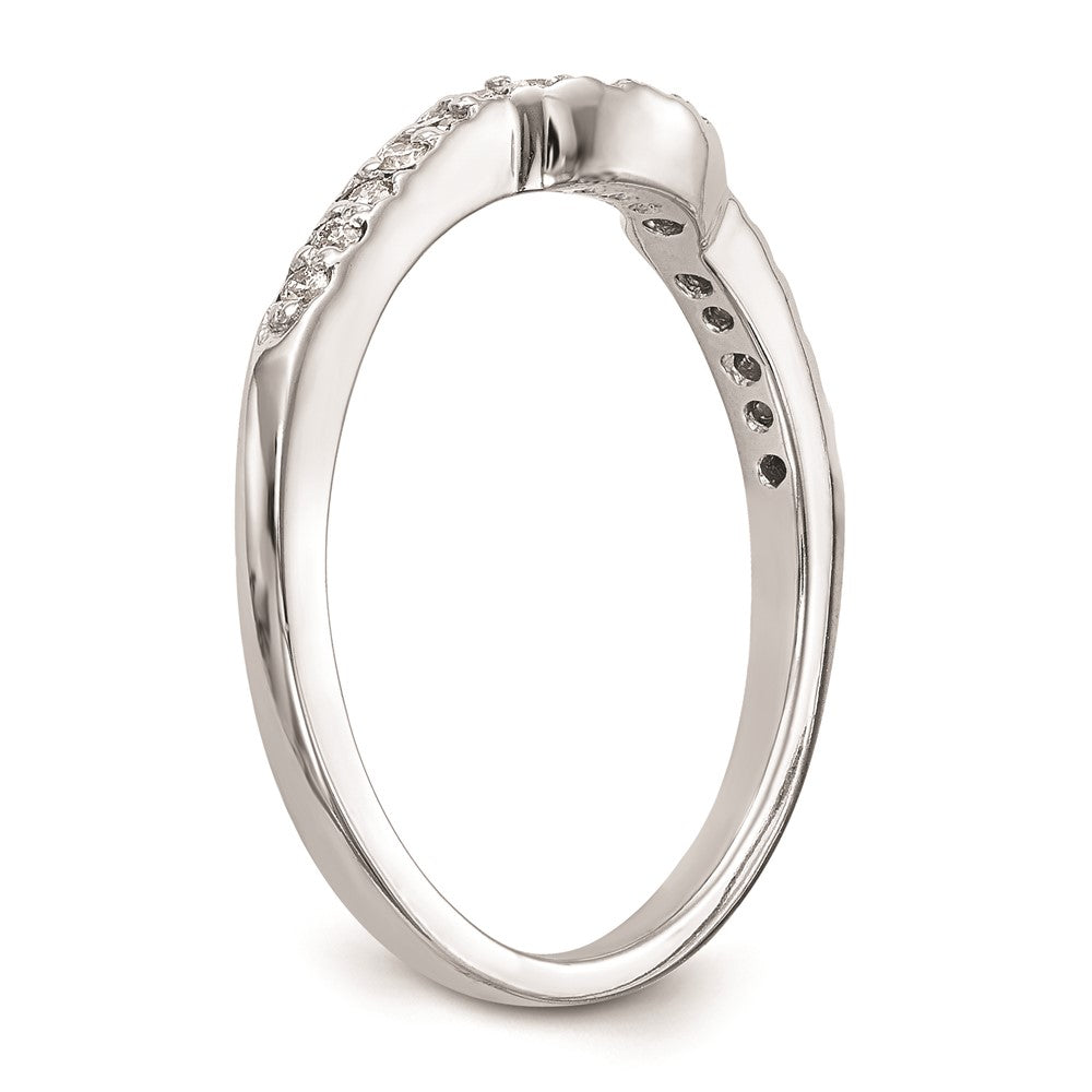 0.15ct. CZ Solid Real 14k White Gold Wedding Wedding Band Ring