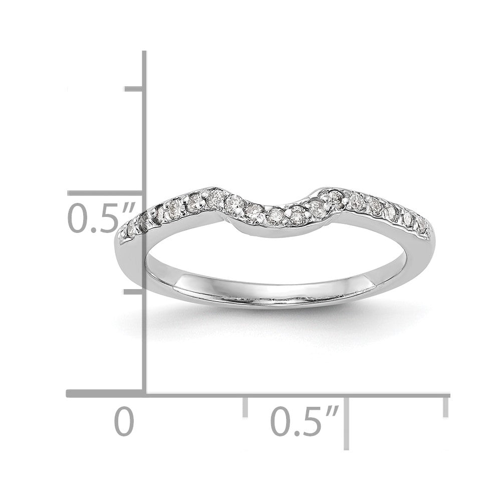 0.15ct. CZ Solid Real 14k White Gold Wedding Wedding Band Ring