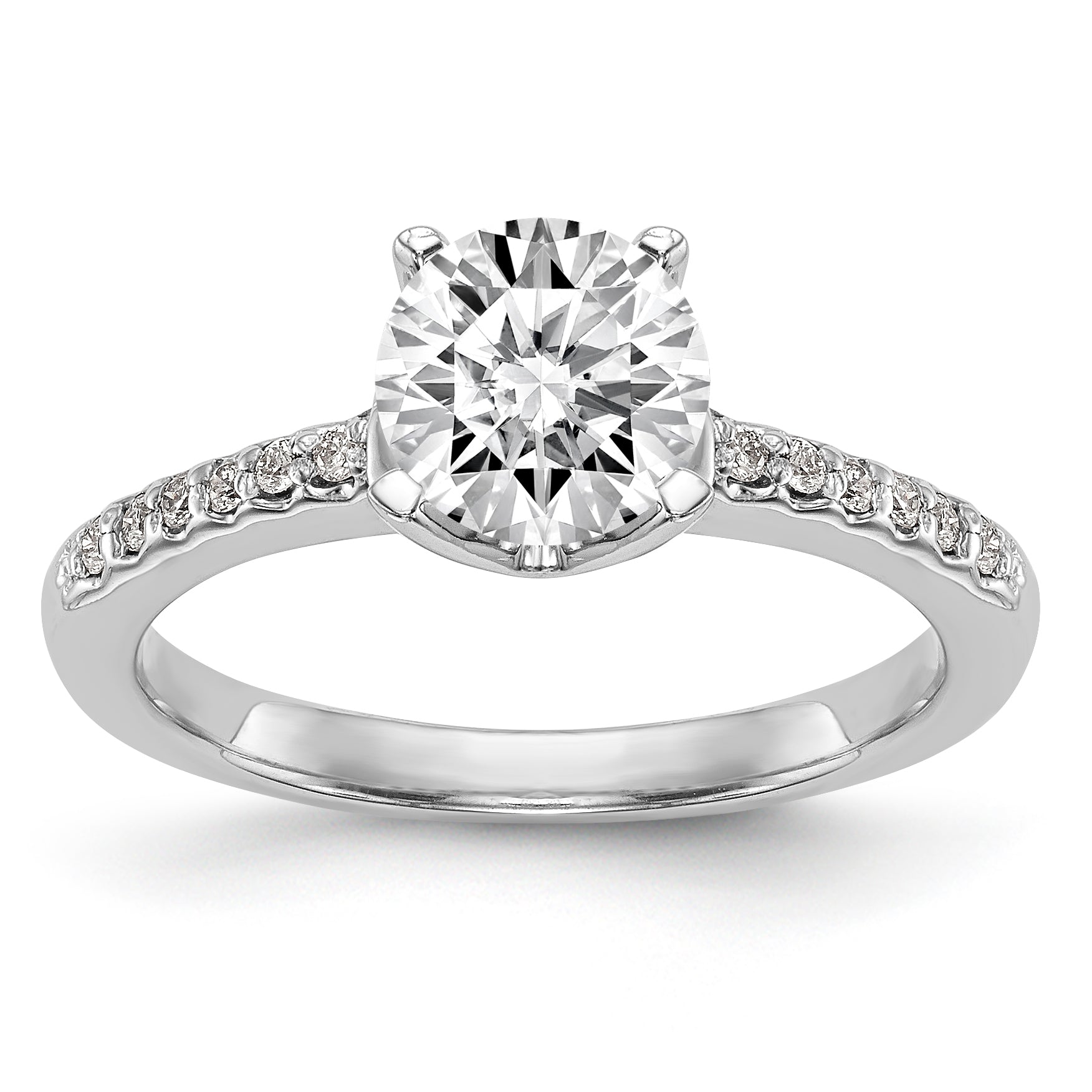 1.00ct. CZ Solid Real 14K White Gold Engagement Ring