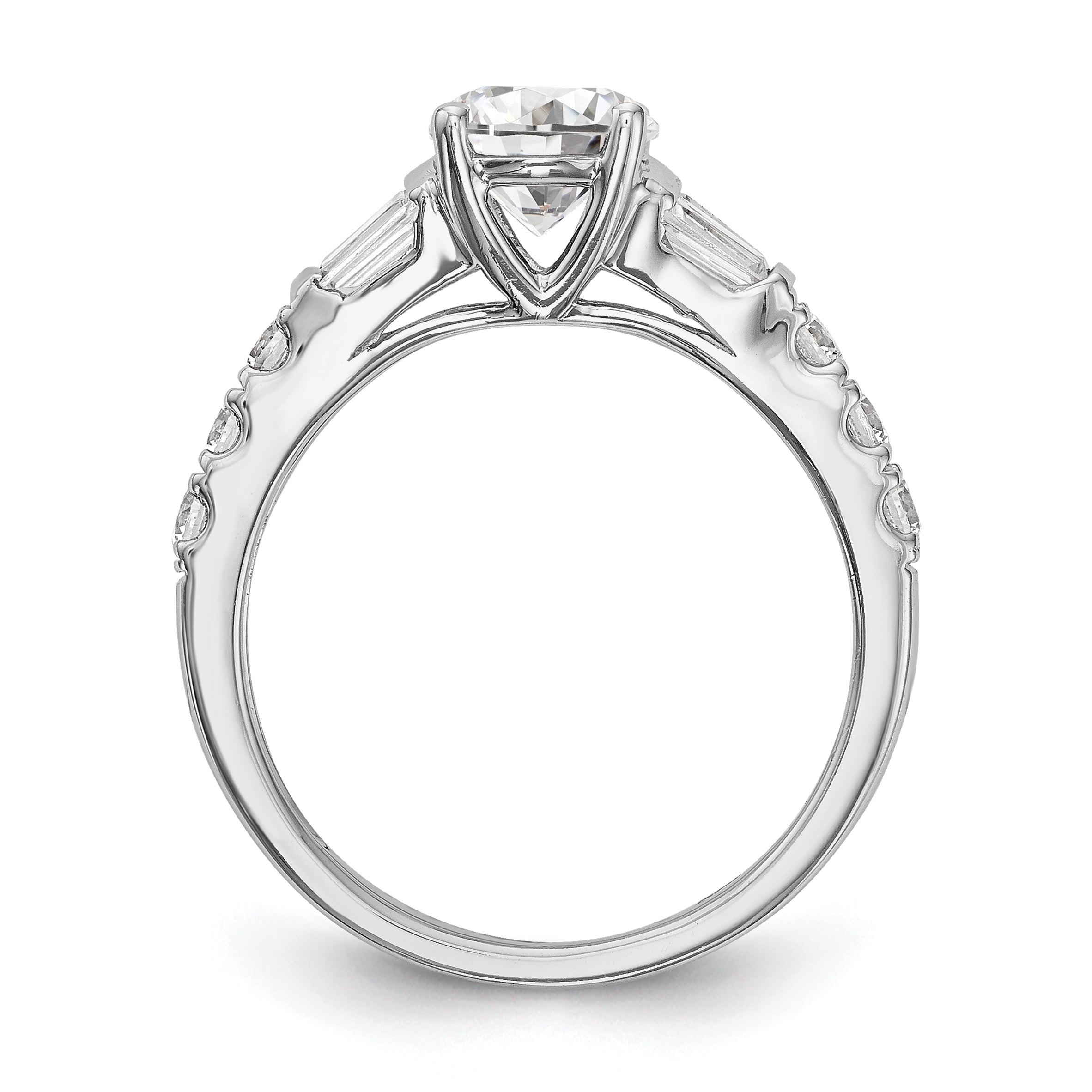 1.00ct. CZ Solid Real 14K White Gold Engagement Ring