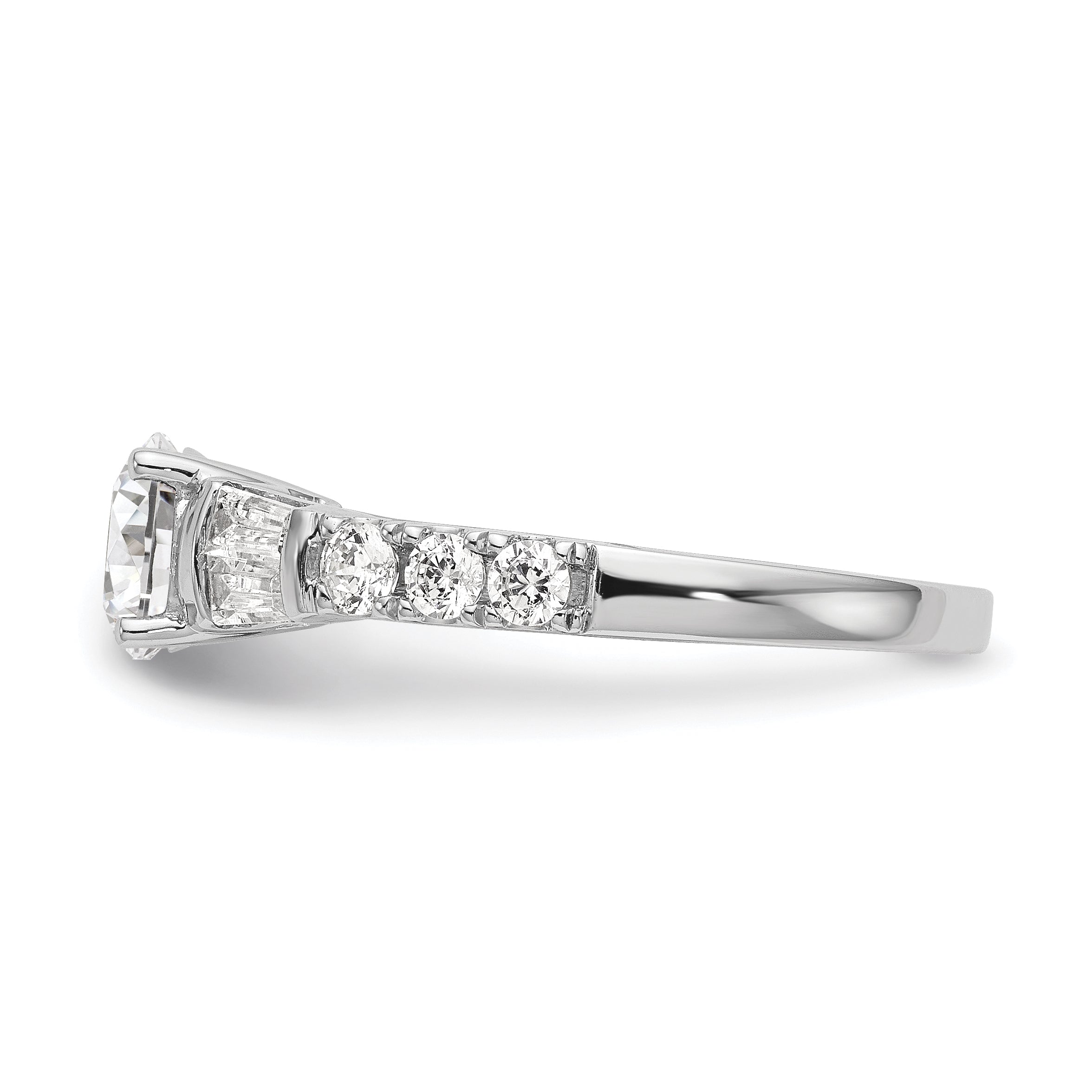 1.00ct. CZ Solid Real 14K White Gold Engagement Ring
