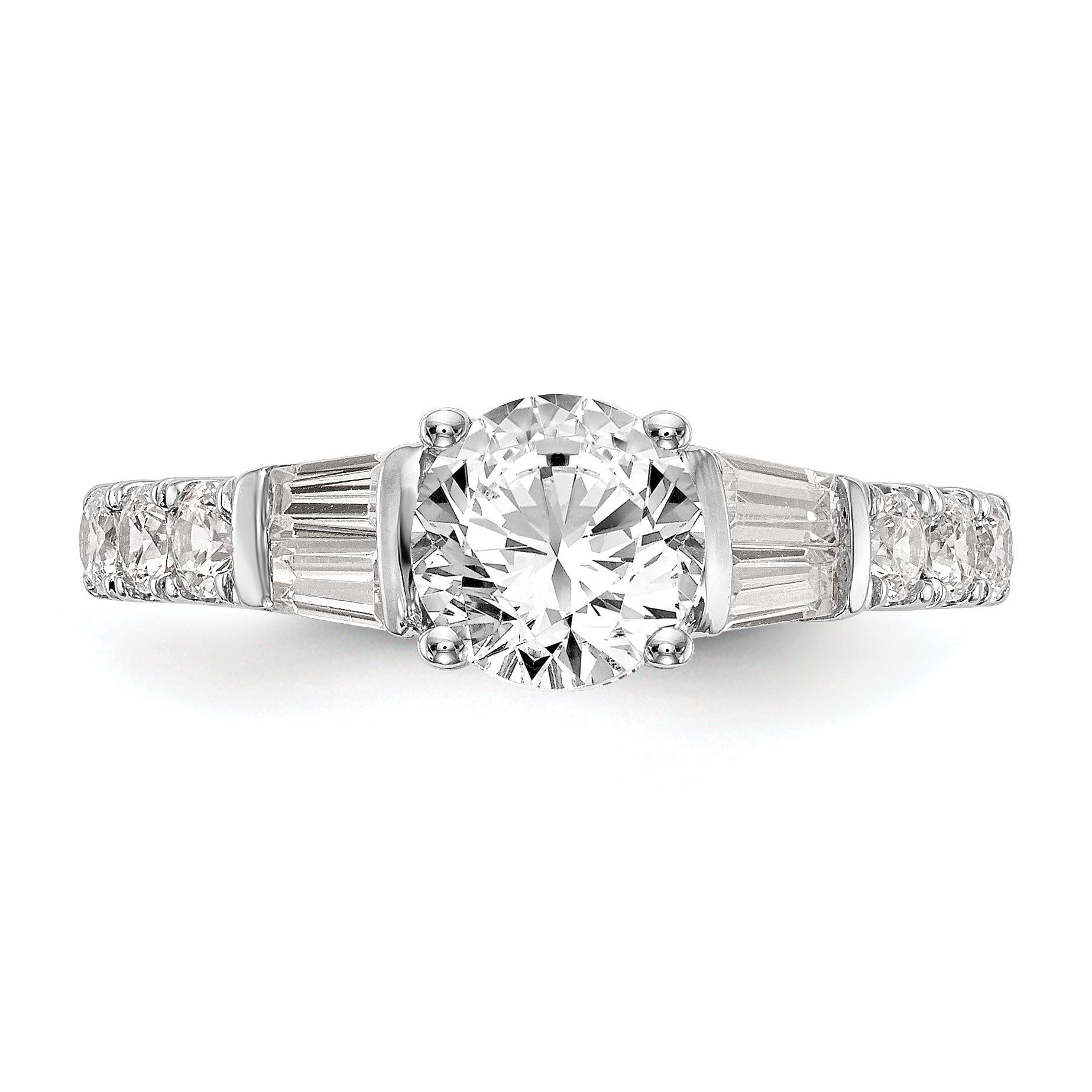 1.00ct. CZ Solid Real 14K White Gold Engagement Ring
