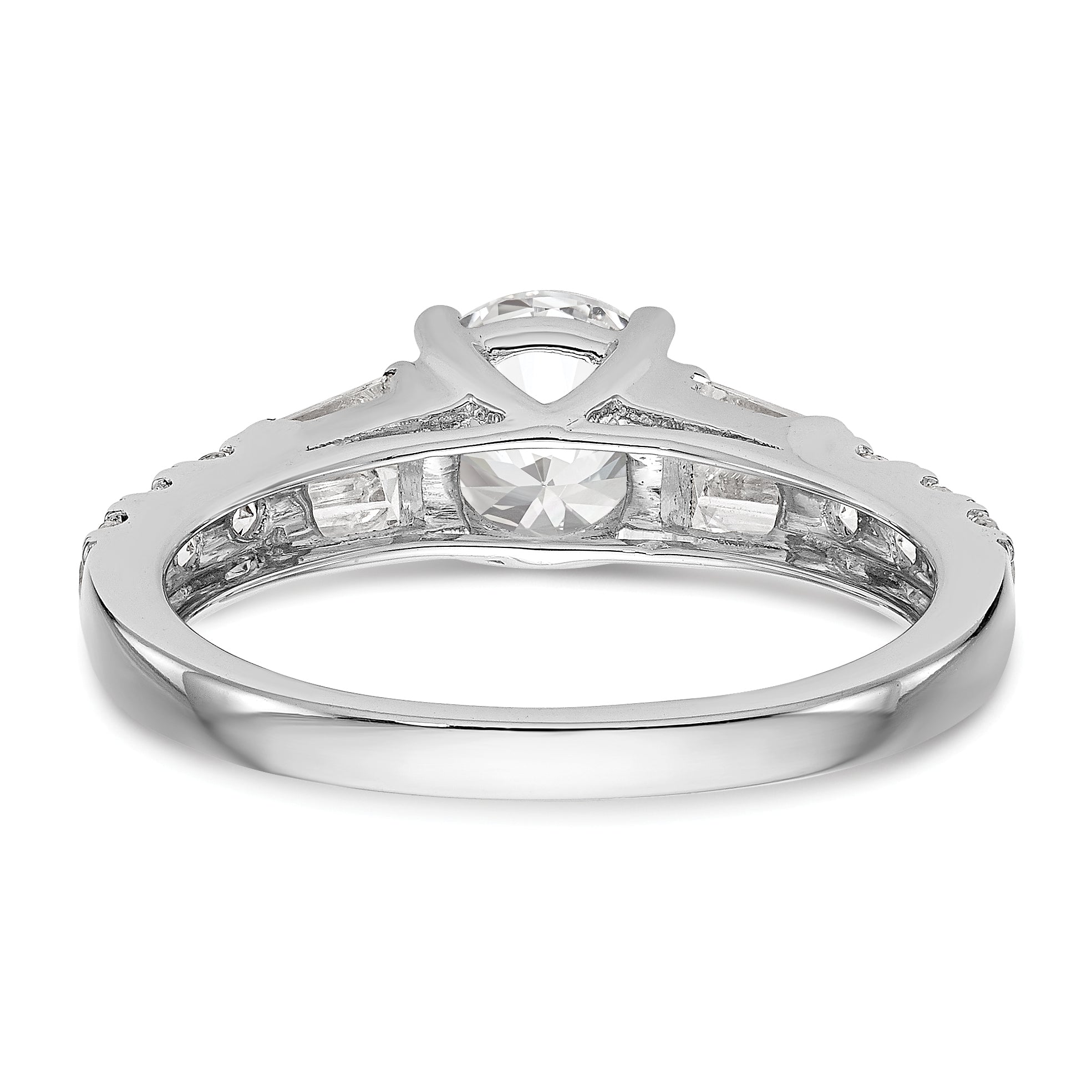1.00ct. CZ Solid Real 14K White Gold Engagement Ring