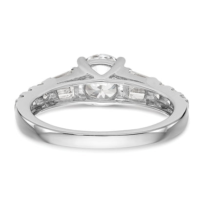 1.00ct. CZ Solid Real 14K White Gold Engagement Ring