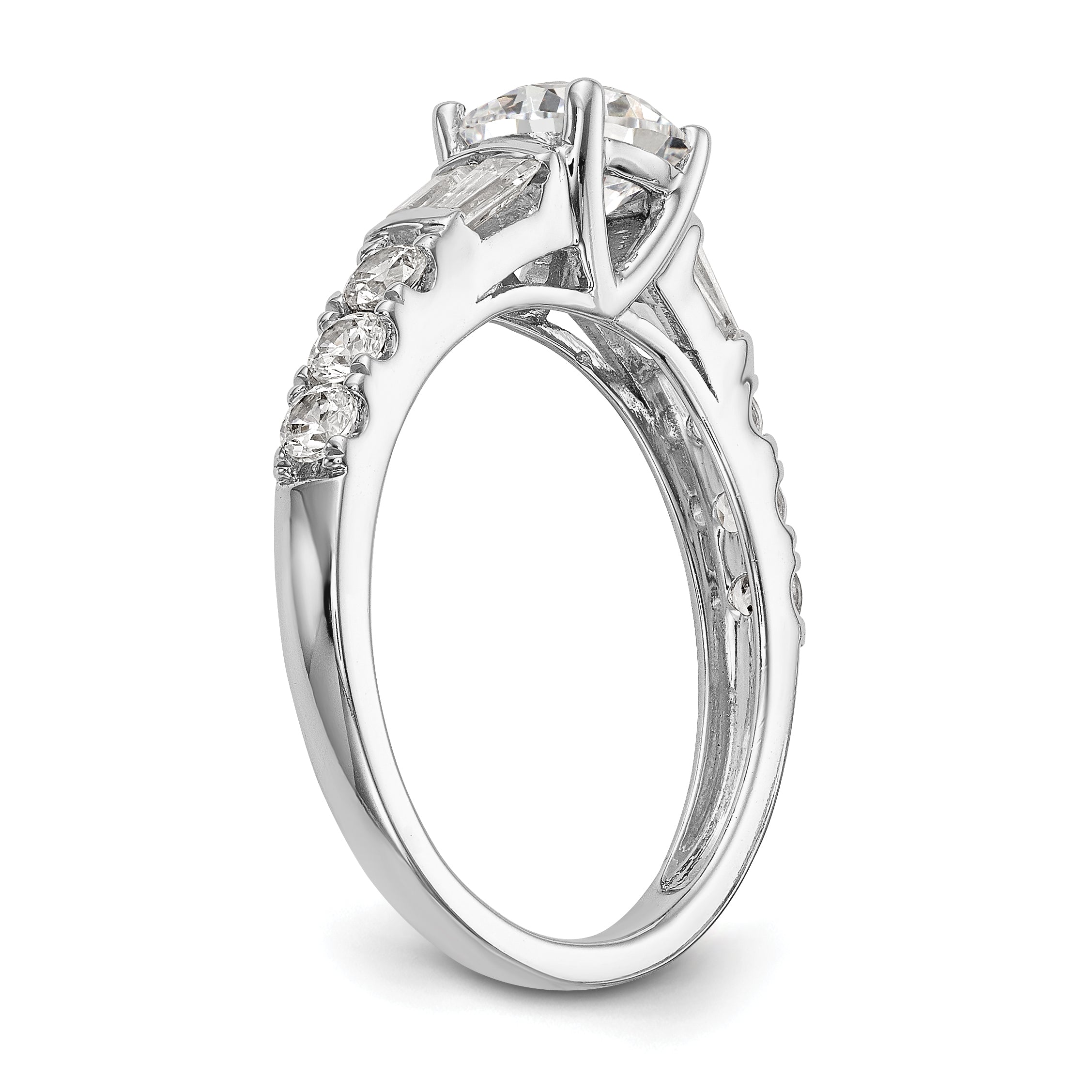 1.00ct. CZ Solid Real 14K White Gold Engagement Ring