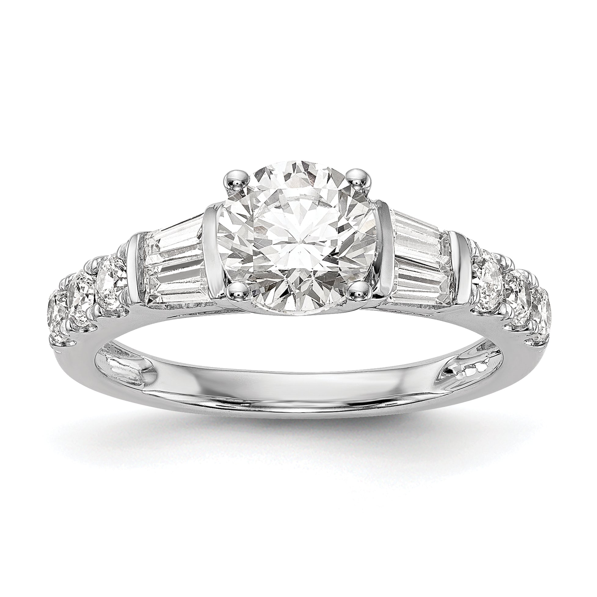 1.00ct. CZ Solid Real 14K White Gold Engagement Ring