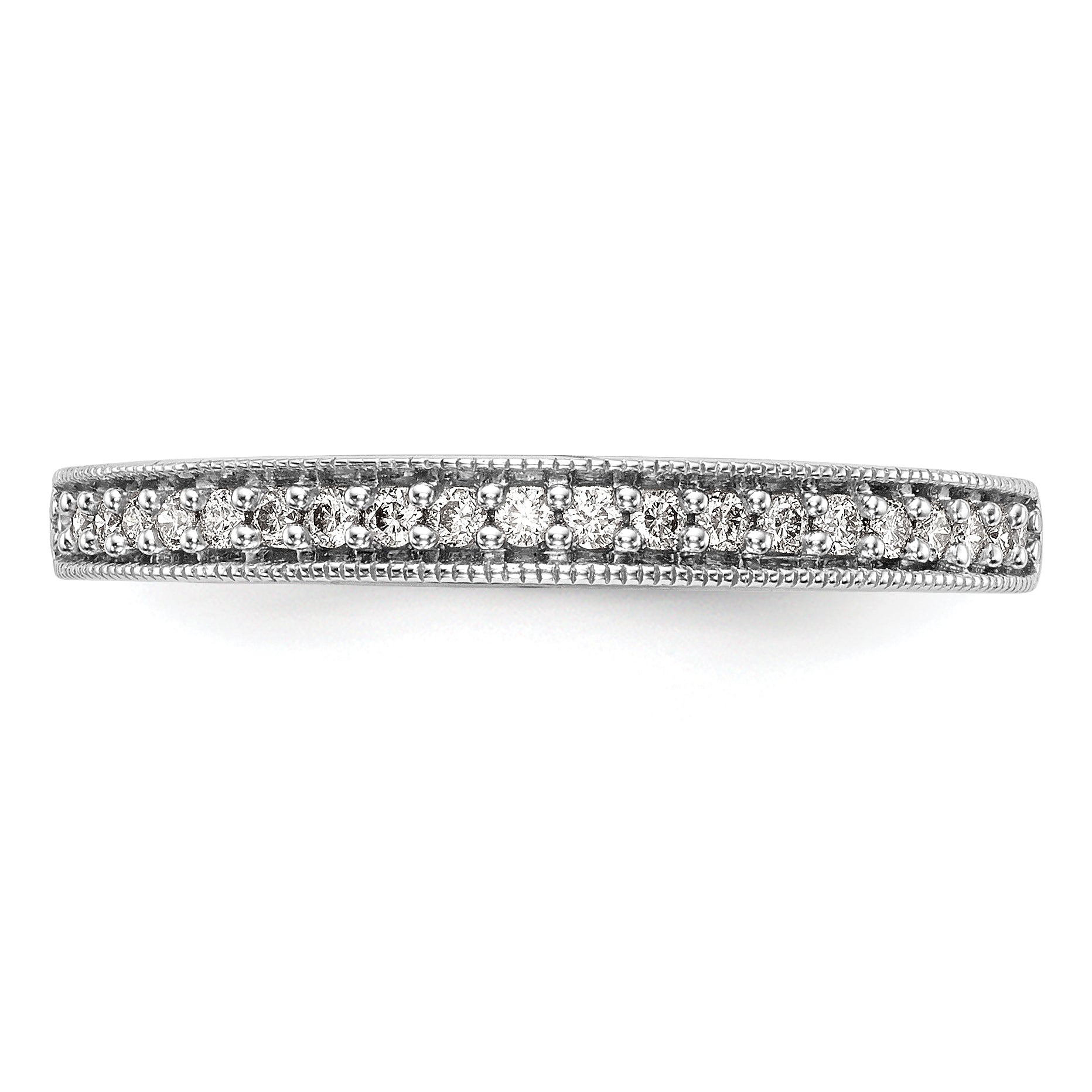 0.20ct. CZ Solid Real 14k White Gold Wedding Wedding Band Ring