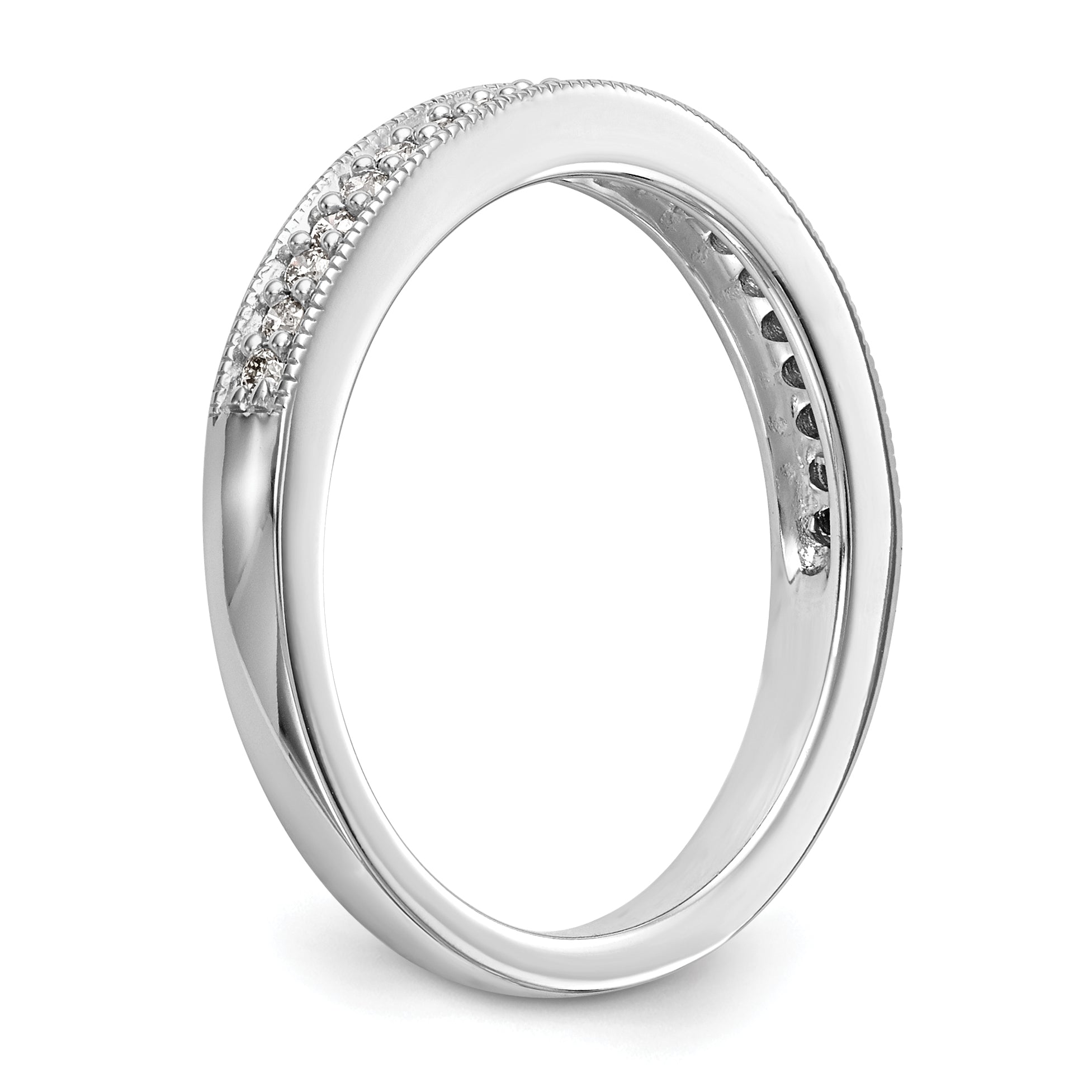 0.20ct. CZ Solid Real 14k White Gold Wedding Wedding Band Ring
