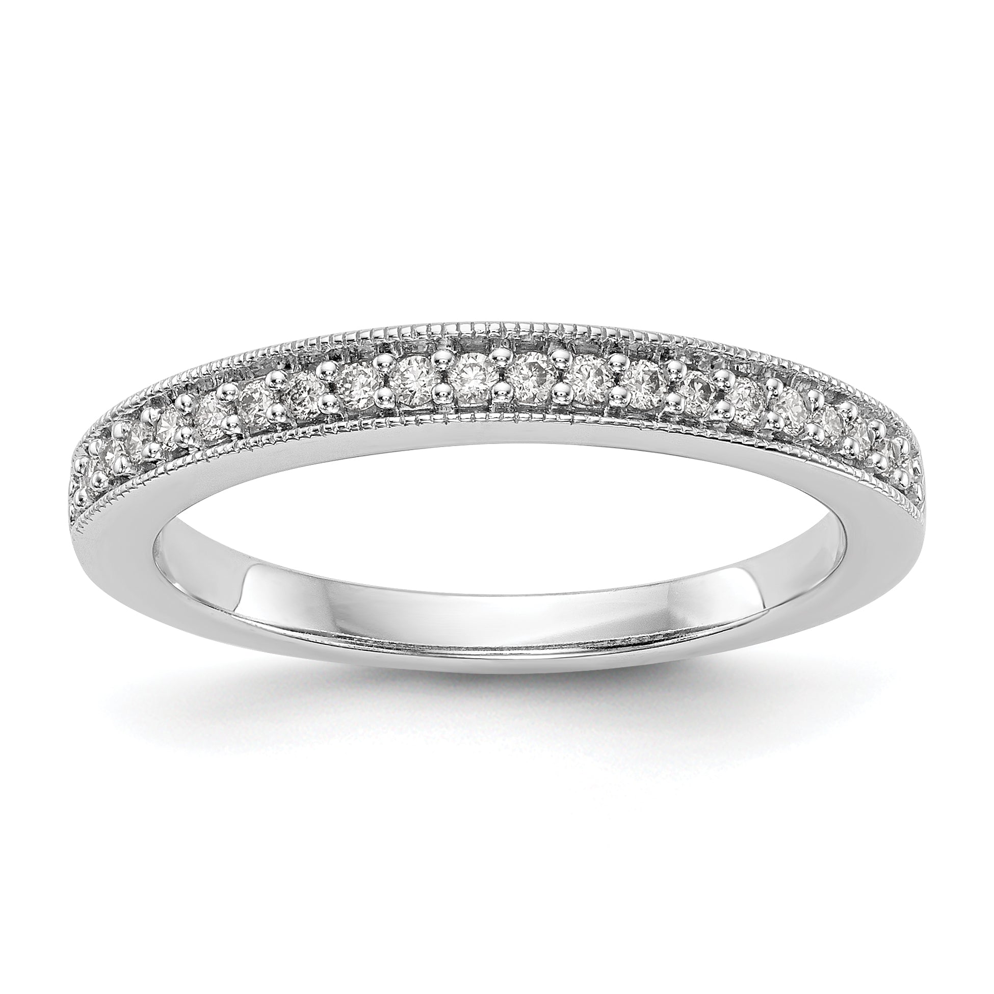0.20ct. CZ Solid Real 14k White Gold Wedding Wedding Band Ring