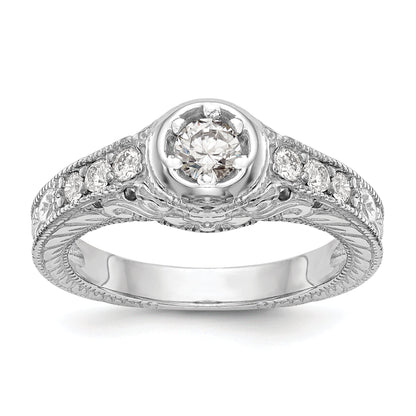 0.25ct. CZ Solid Real 14K White Gold Engagement Ring