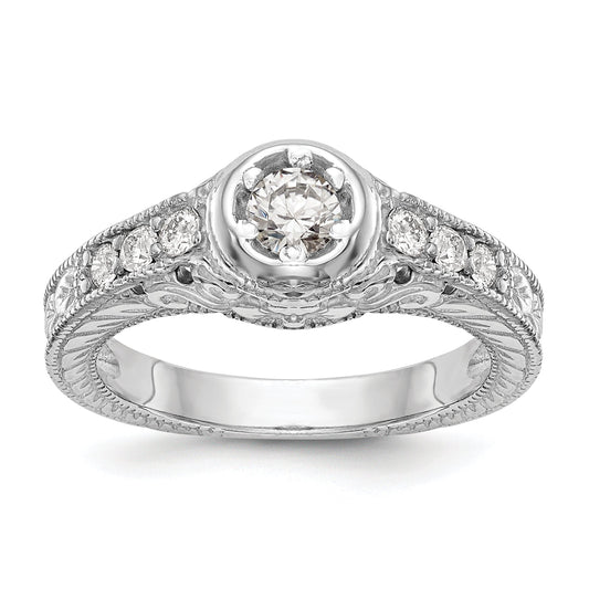 0.25ct. CZ Solid Real 14K White Gold Engagement Ring