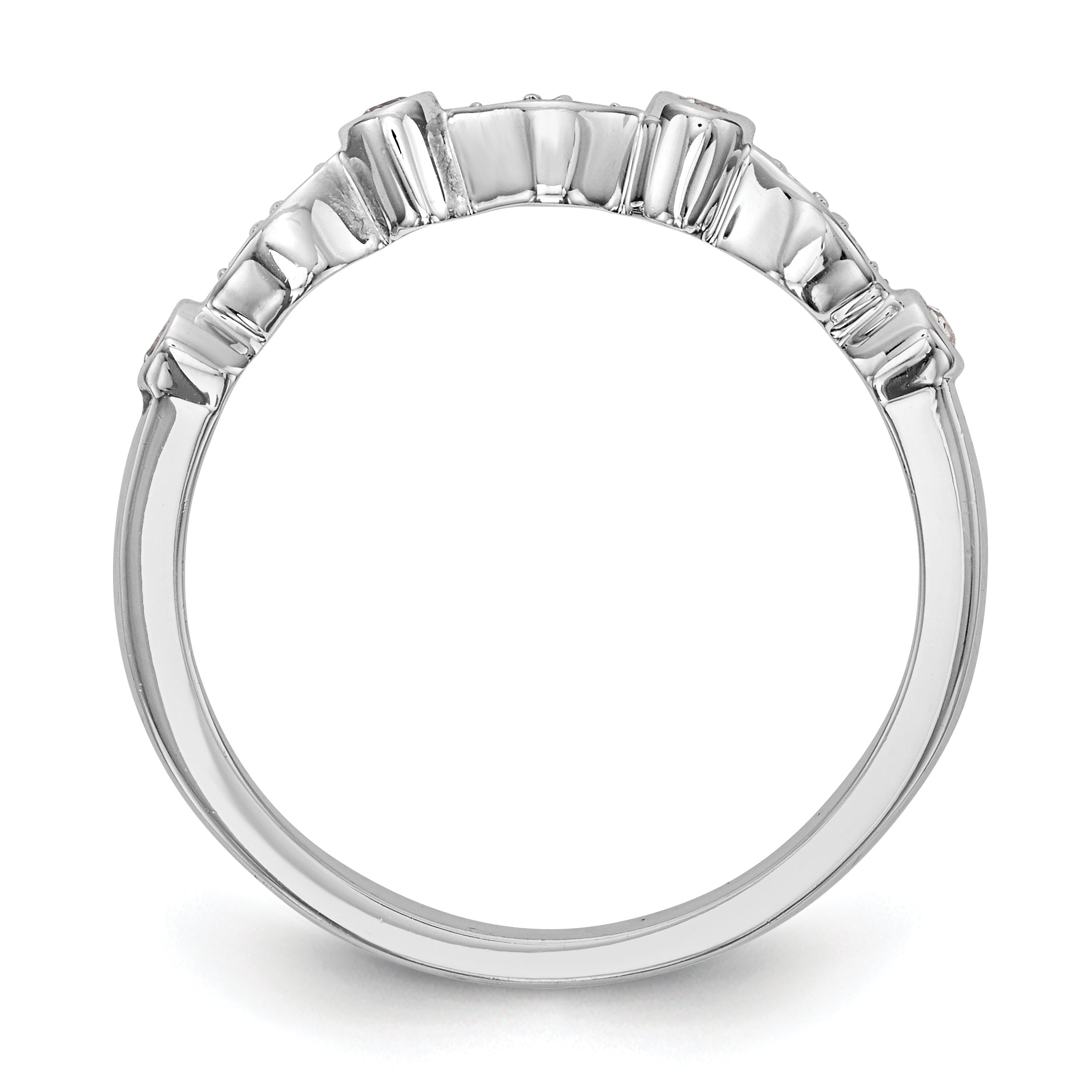 0.12ct. CZ Solid Real 14k White Gold Wedding Wedding Band Ring
