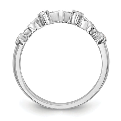 0.12ct. CZ Solid Real 14k White Gold Wedding Wedding Band Ring