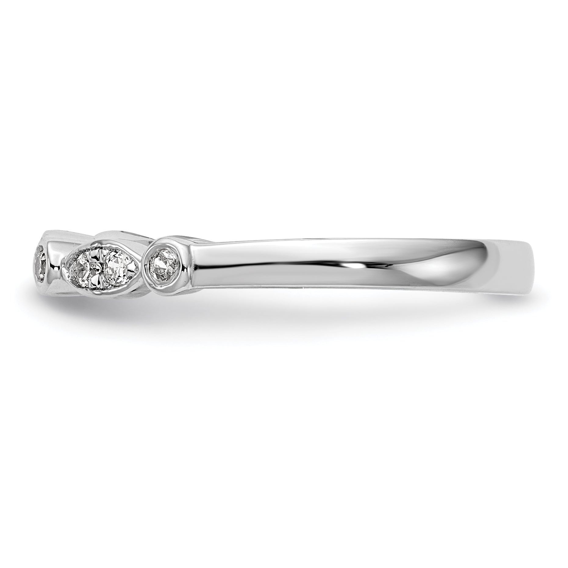 0.12ct. CZ Solid Real 14k White Gold Wedding Wedding Band Ring