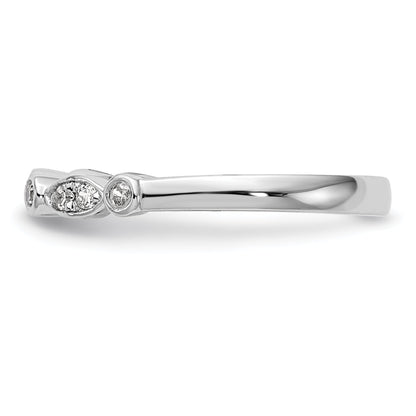 0.12ct. CZ Solid Real 14k White Gold Wedding Wedding Band Ring