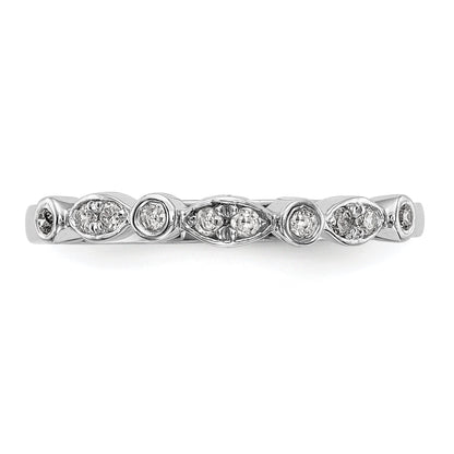 0.12ct. CZ Solid Real 14k White Gold Wedding Wedding Band Ring