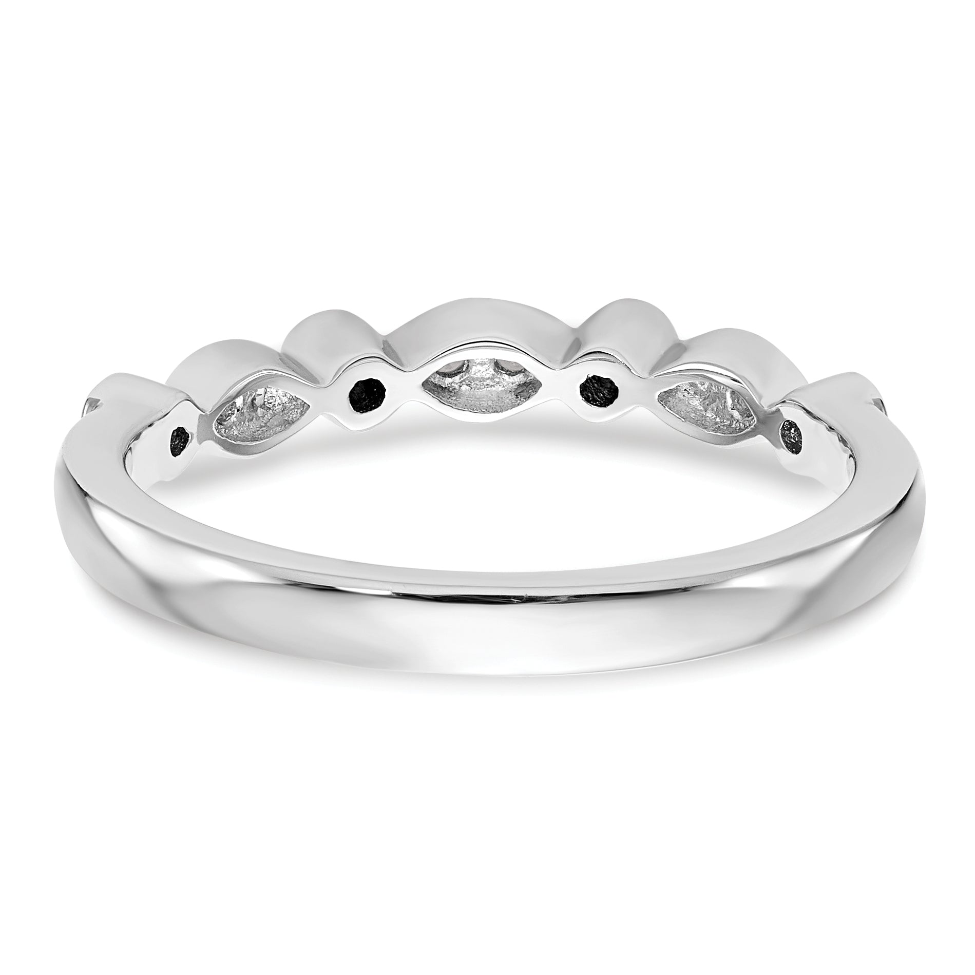 0.12ct. CZ Solid Real 14k White Gold Wedding Wedding Band Ring