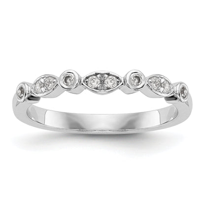 0.12ct. CZ Solid Real 14k White Gold Wedding Wedding Band Ring