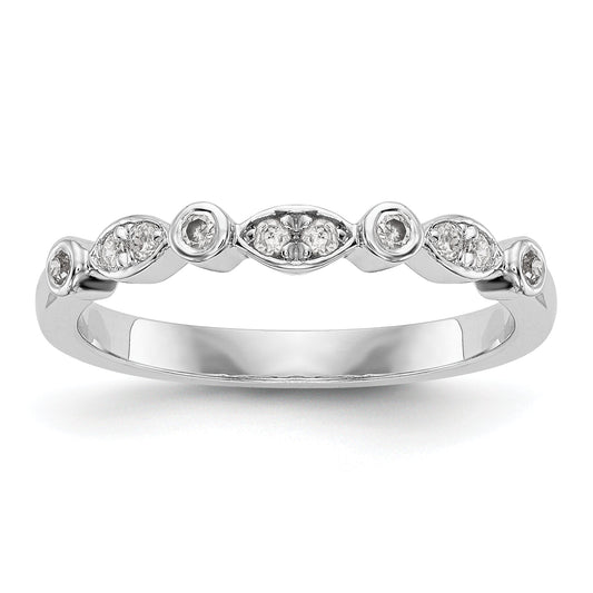 0.12ct. CZ Solid Real 14k White Gold Wedding Wedding Band Ring
