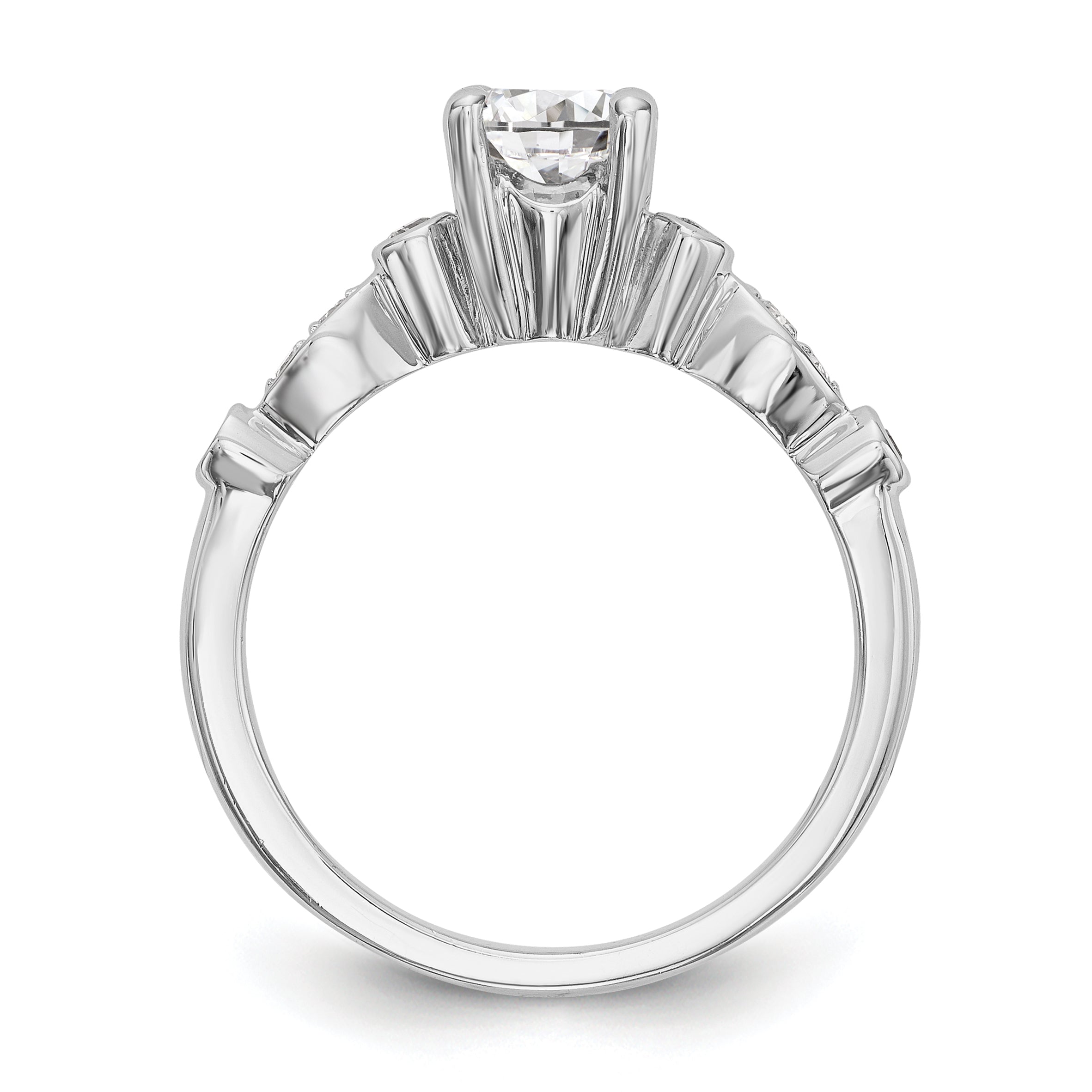 0.75ct. CZ Solid Real 14K White Gold Engagement Ring
