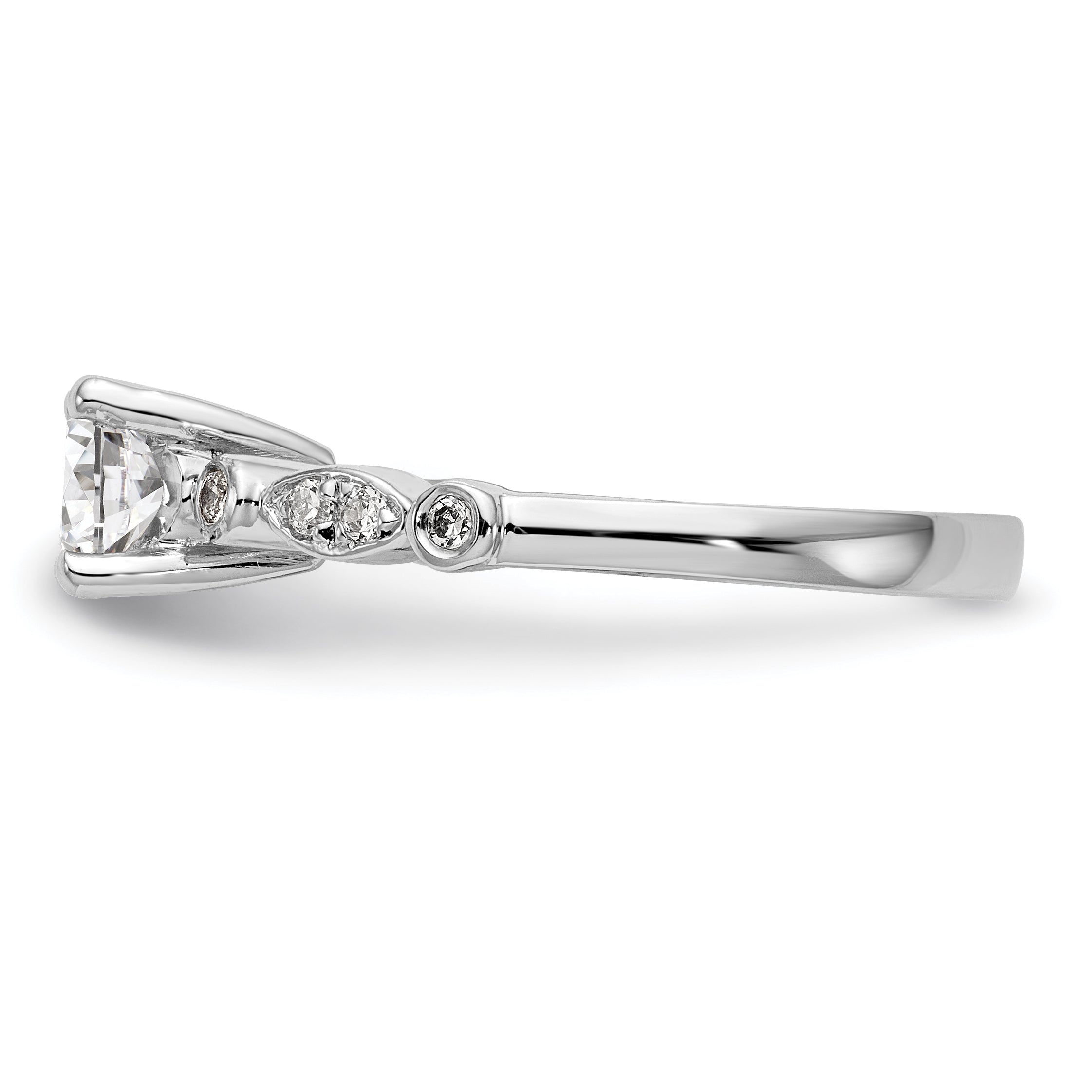 1.00ct. CZ Solid Real 14K White Gold Engagement Ring