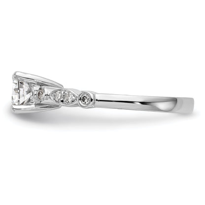 0.75ct. CZ Solid Real 14K White Gold Engagement Ring
