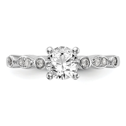 0.75ct. CZ Solid Real 14K White Gold Engagement Ring