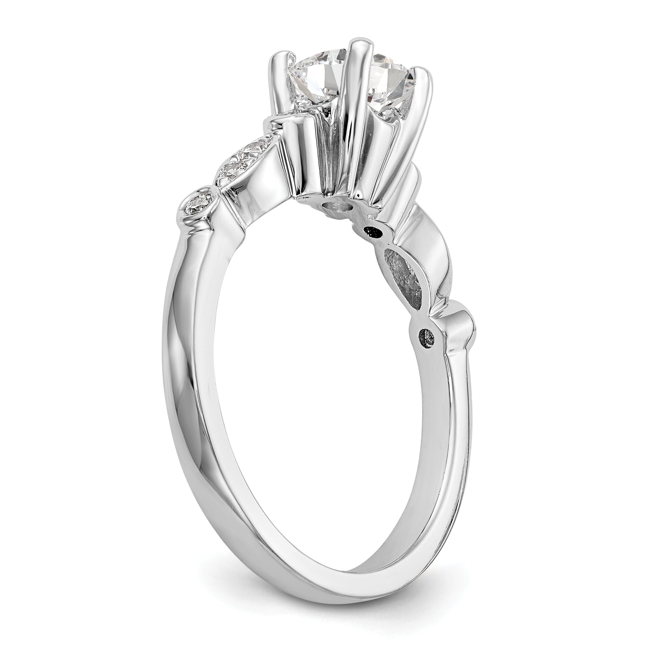 1.00ct. CZ Solid Real 14K White Gold Engagement Ring