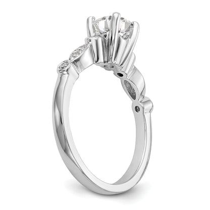 0.75ct. CZ Solid Real 14K White Gold Engagement Ring