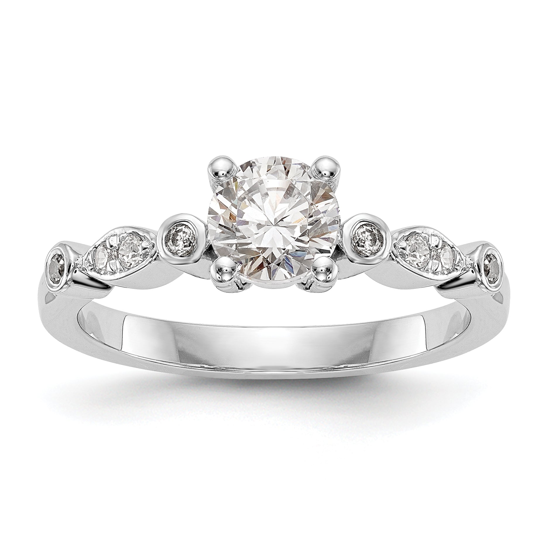 0.33ct. CZ Solid Real 14K White Gold Engagement Ring