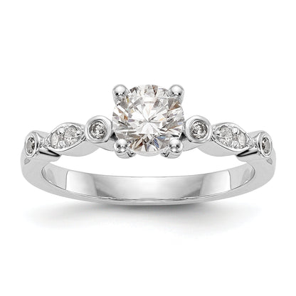 0.75ct. CZ Solid Real 14K White Gold Engagement Ring