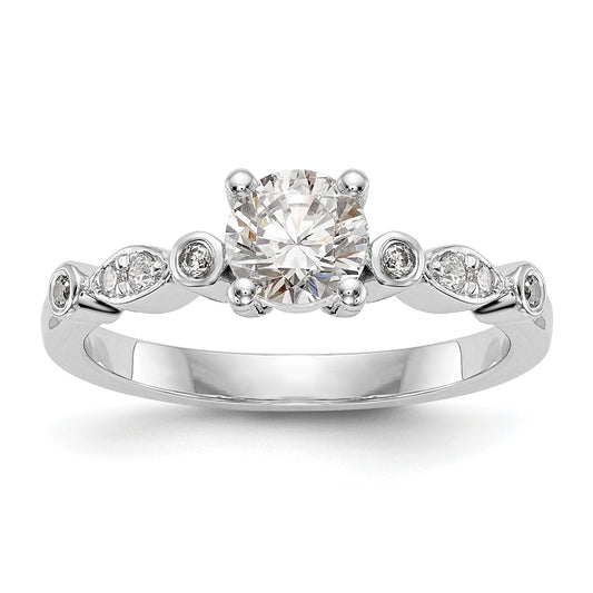 0.75ct. CZ Solid Real 14K White Gold Engagement Ring