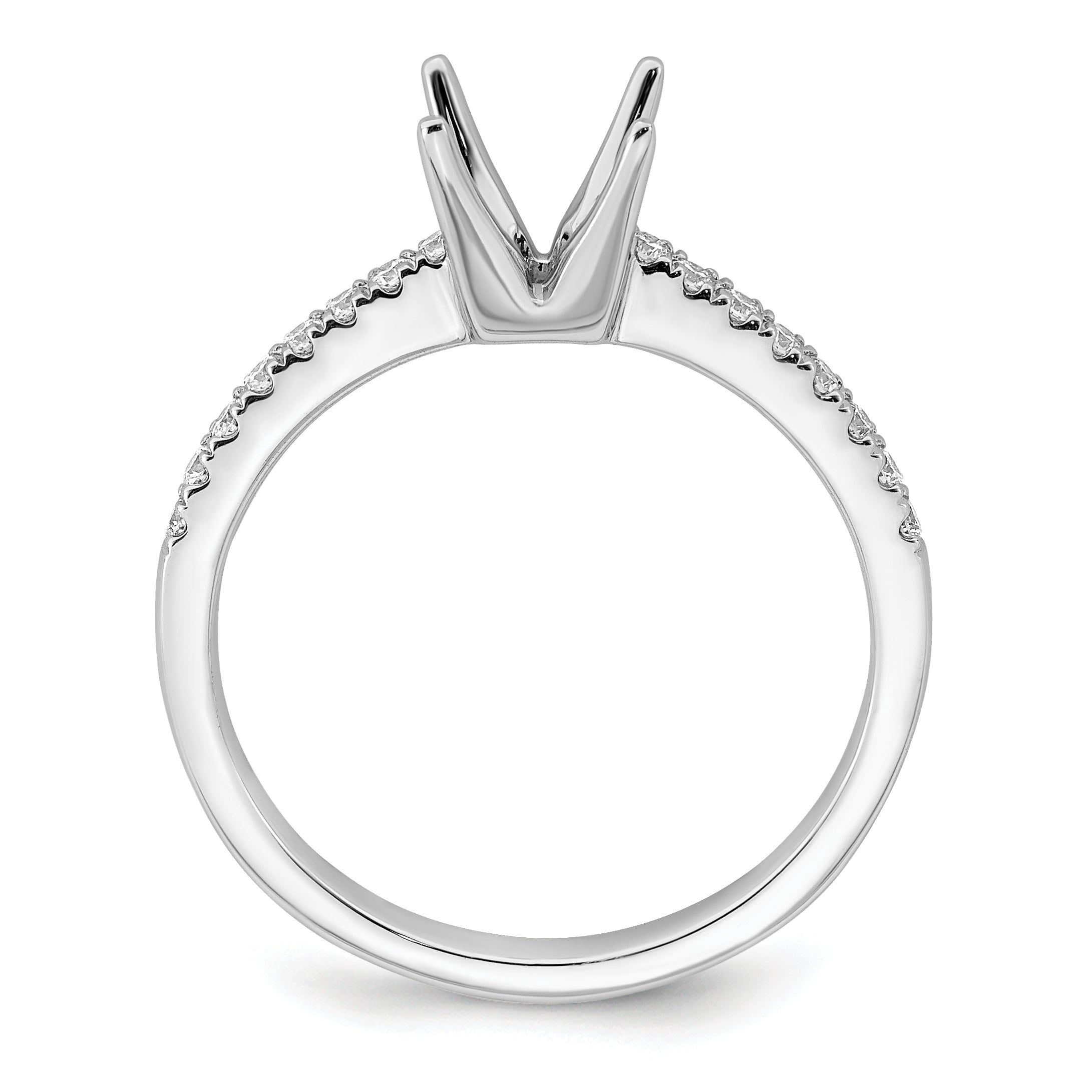 0.75ct. CZ Solid Real 14K White Gold Engagement Ring