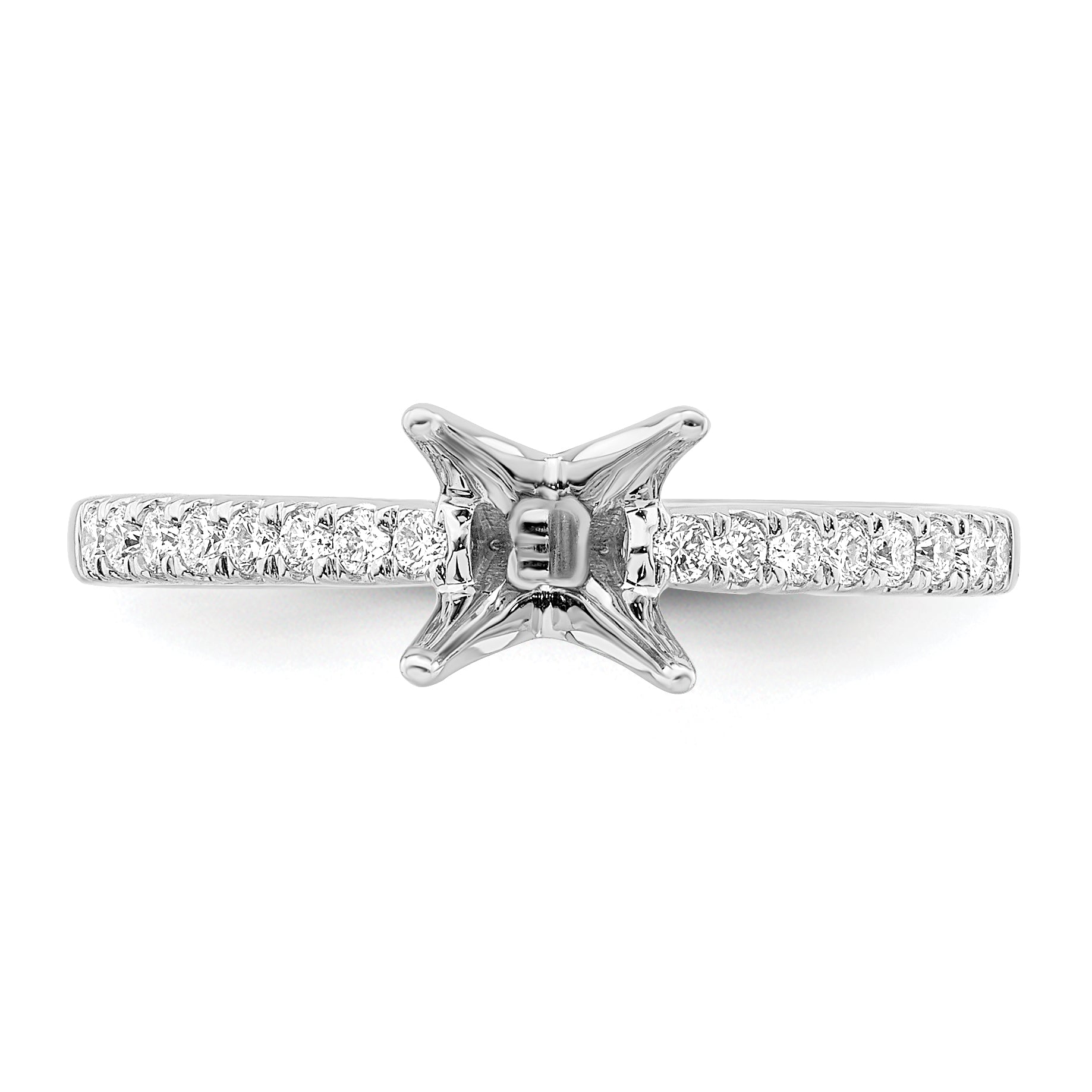 0.75ct. CZ Solid Real 14K White Gold Engagement Ring