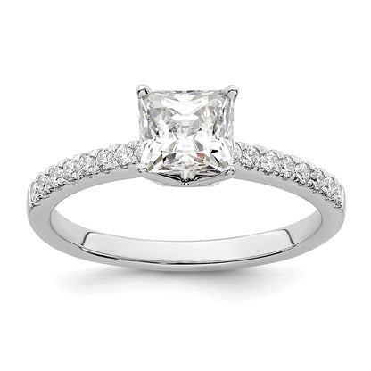 0.75ct. CZ Solid Real 14K White Gold Engagement Ring