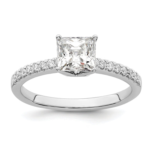 0.75ct. CZ Solid Real 14K White Gold Engagement Ring