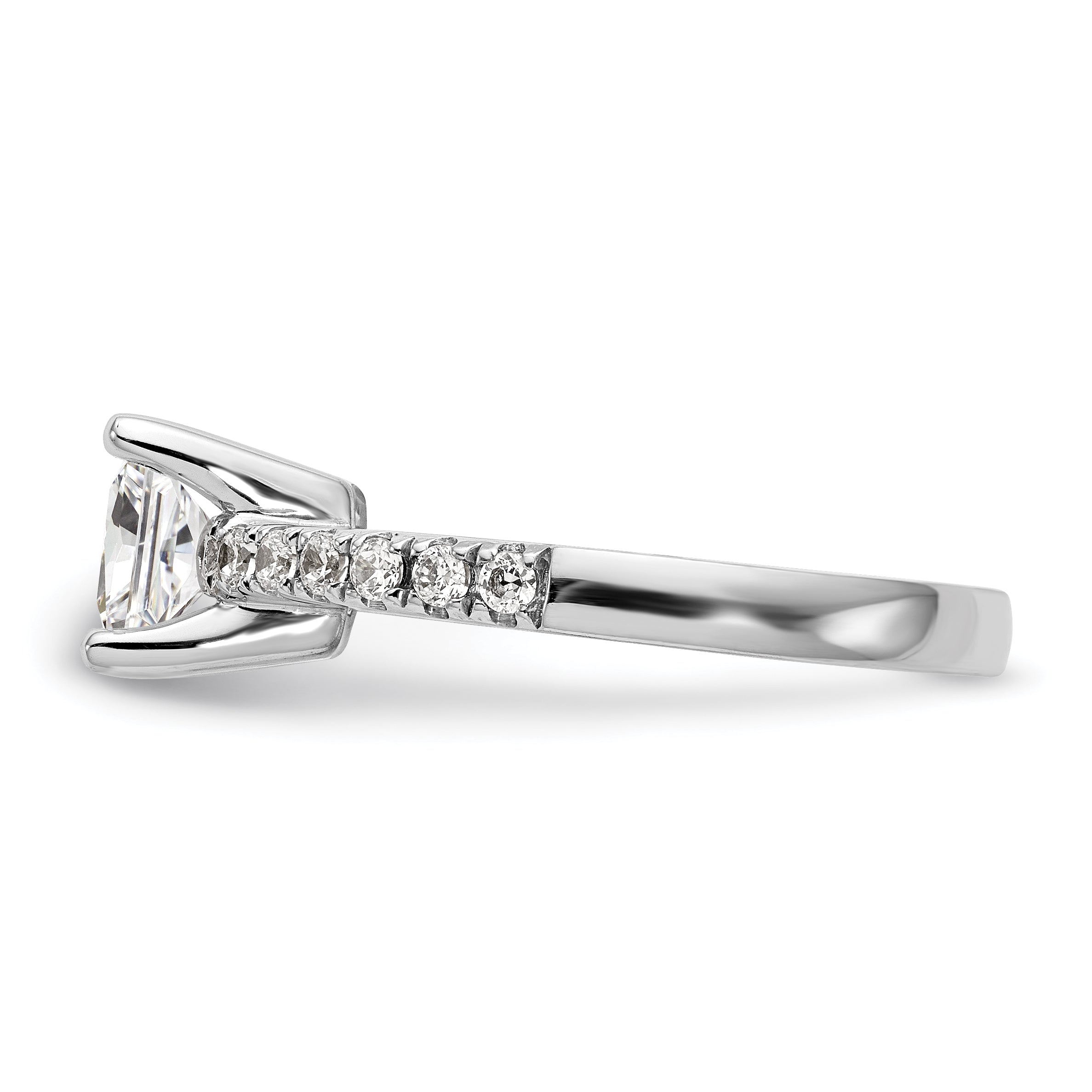 1.00ct. CZ Solid Real 14K White Gold Engagement Ring