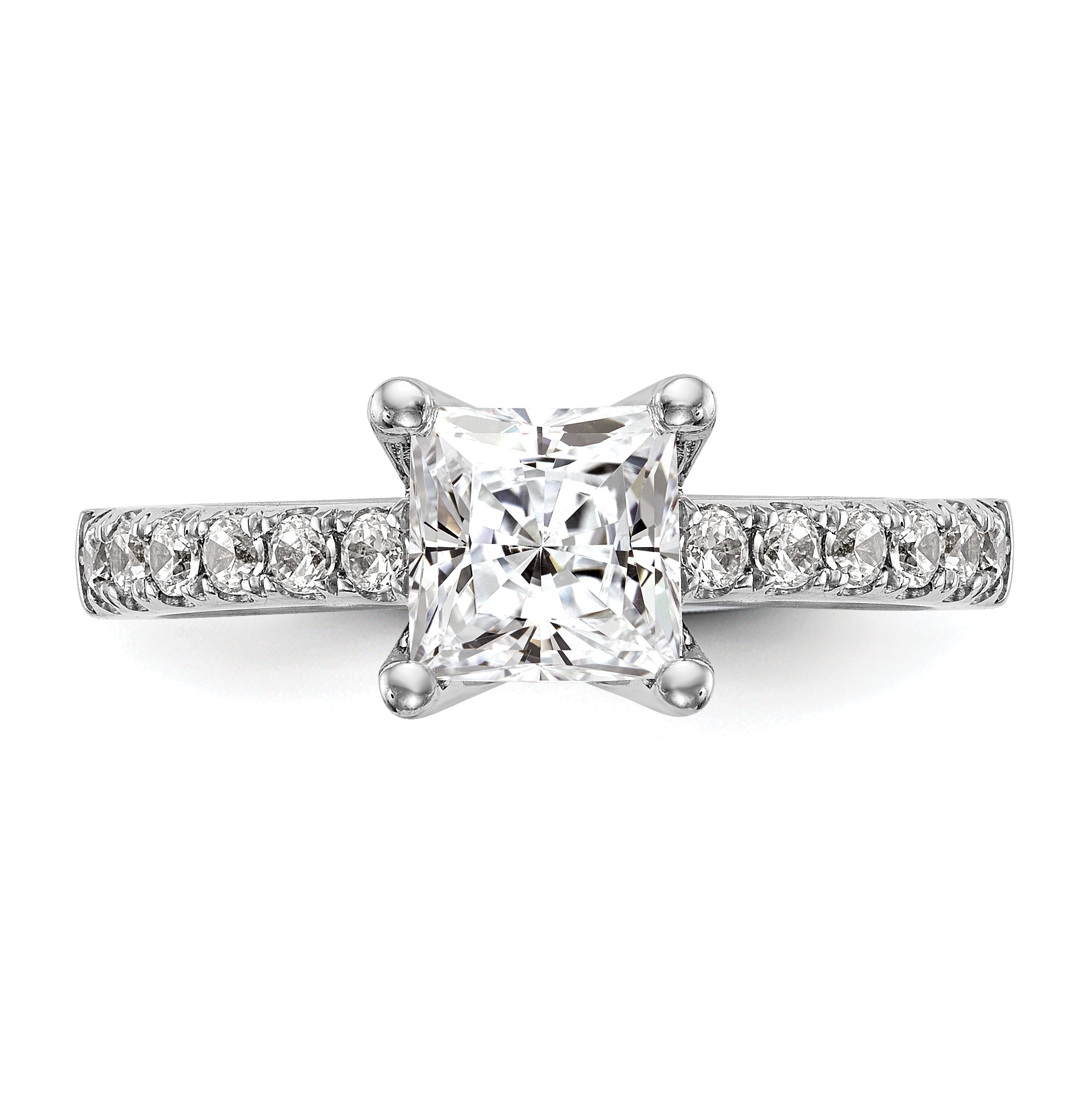 1.00ct. CZ Solid Real 14K White Gold Engagement Ring