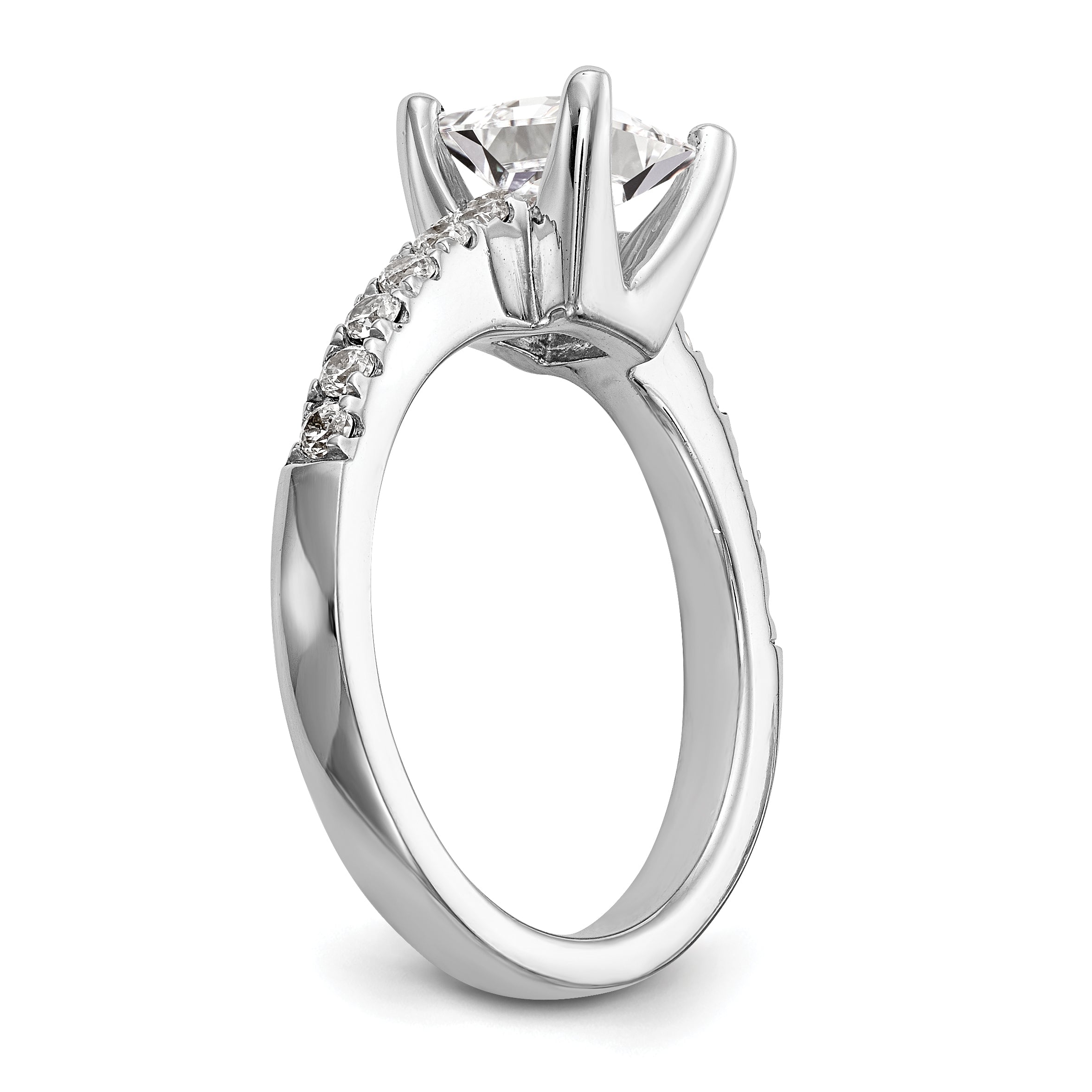 1.00ct. CZ Solid Real 14K White Gold Engagement Ring