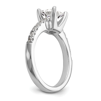 1.00ct. CZ Solid Real 14K White Gold Engagement Ring