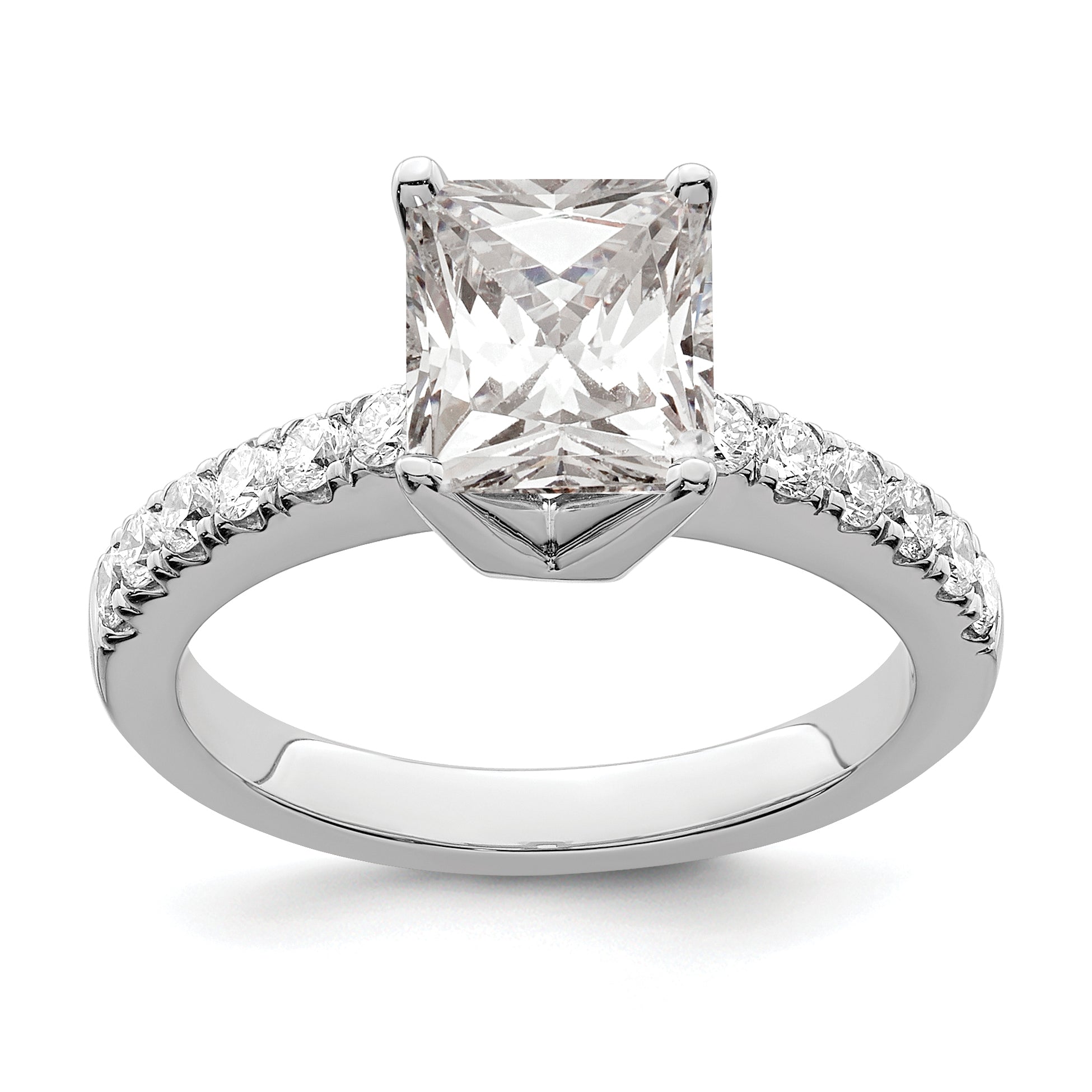 1.50ct. CZ Solid Real 14K White Gold Engagement Ring