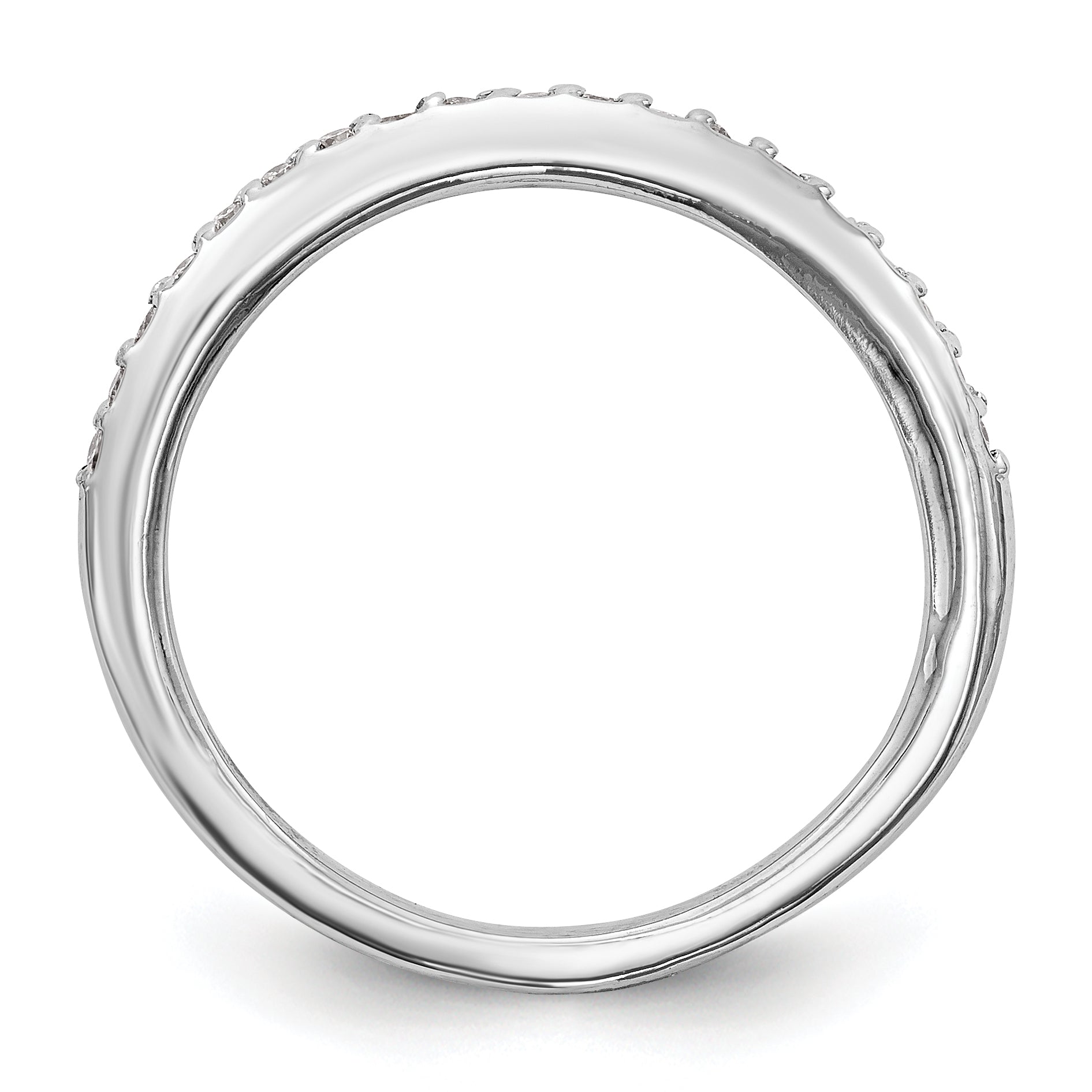 0.15ct. CZ Solid Real 14k White Gold Wedding Wedding Band Ring