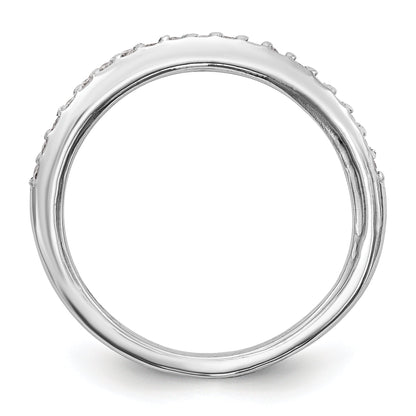 0.15ct. CZ Solid Real 14k White Gold Wedding Wedding Band Ring