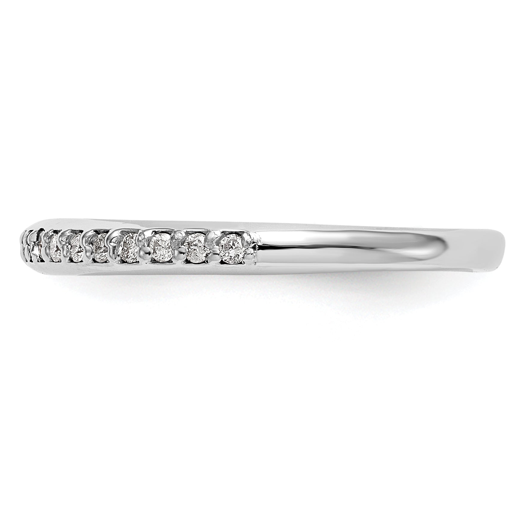 0.15ct. CZ Solid Real 14k White Gold Wedding Wedding Band Ring