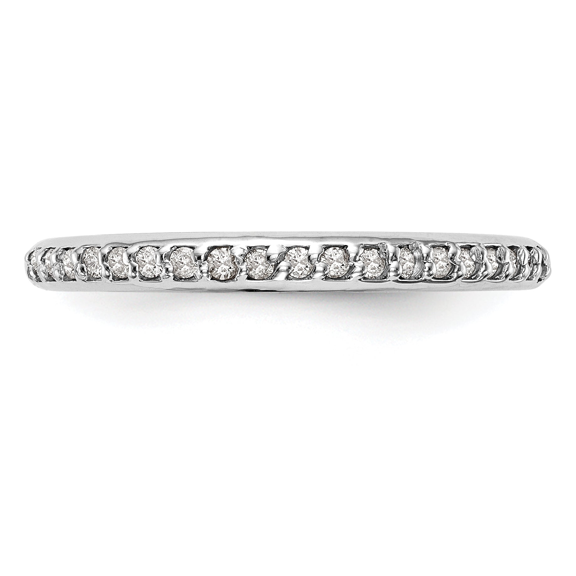 0.15ct. CZ Solid Real 14k White Gold Wedding Wedding Band Ring