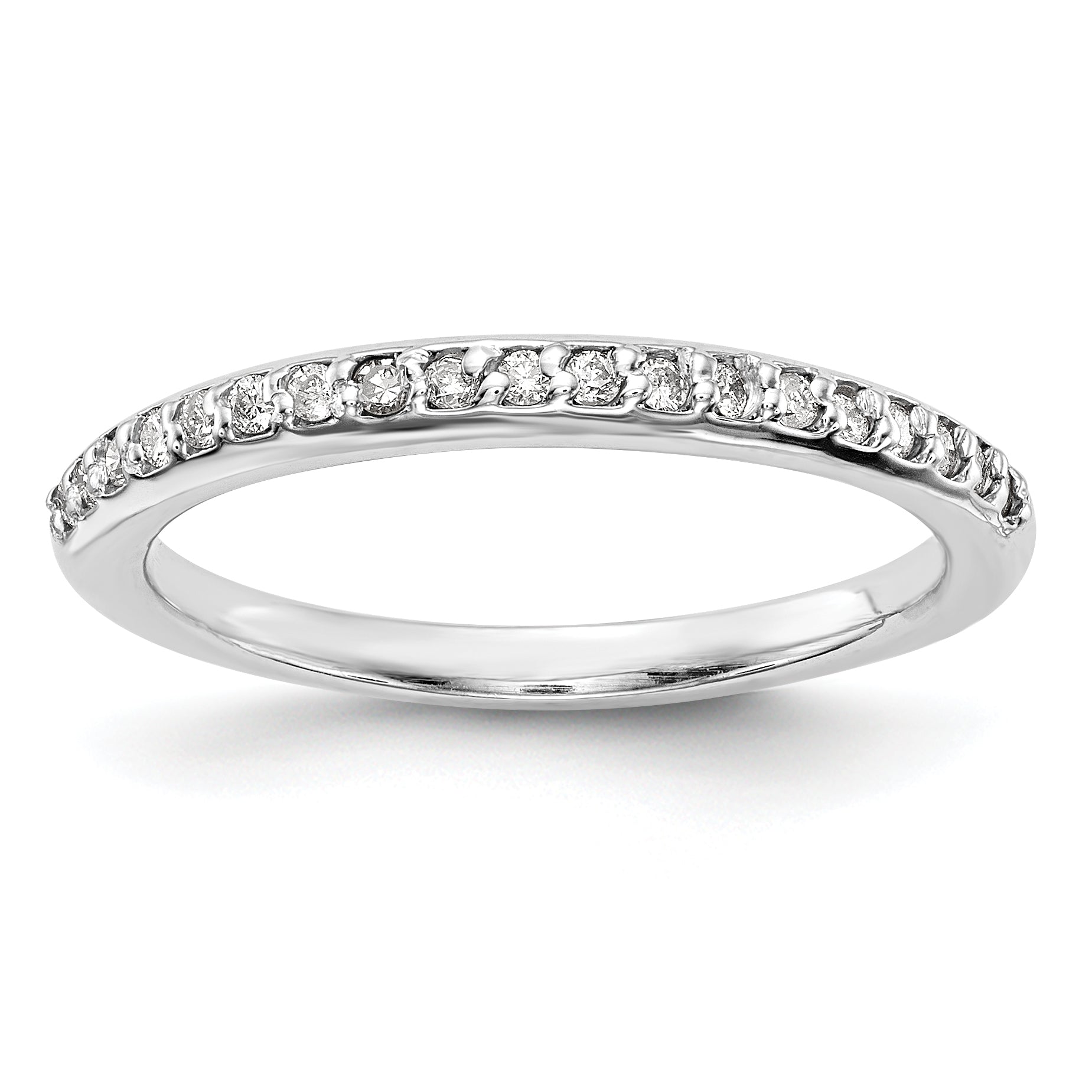 0.15ct. CZ Solid Real 14k White Gold Wedding Wedding Band Ring