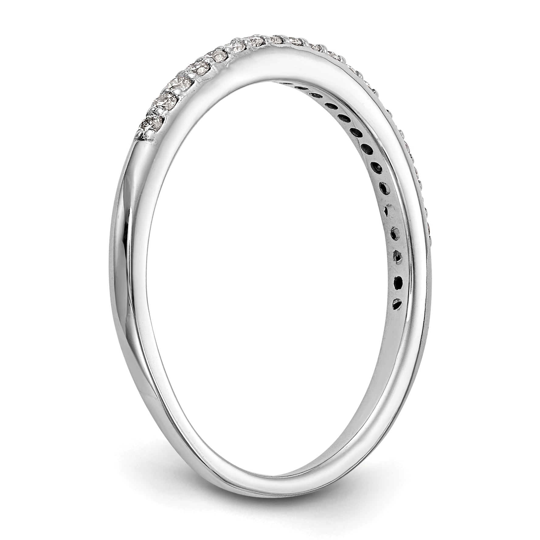 0.16ct. CZ Solid Real 14k White Gold Wedding Wedding Band Ring