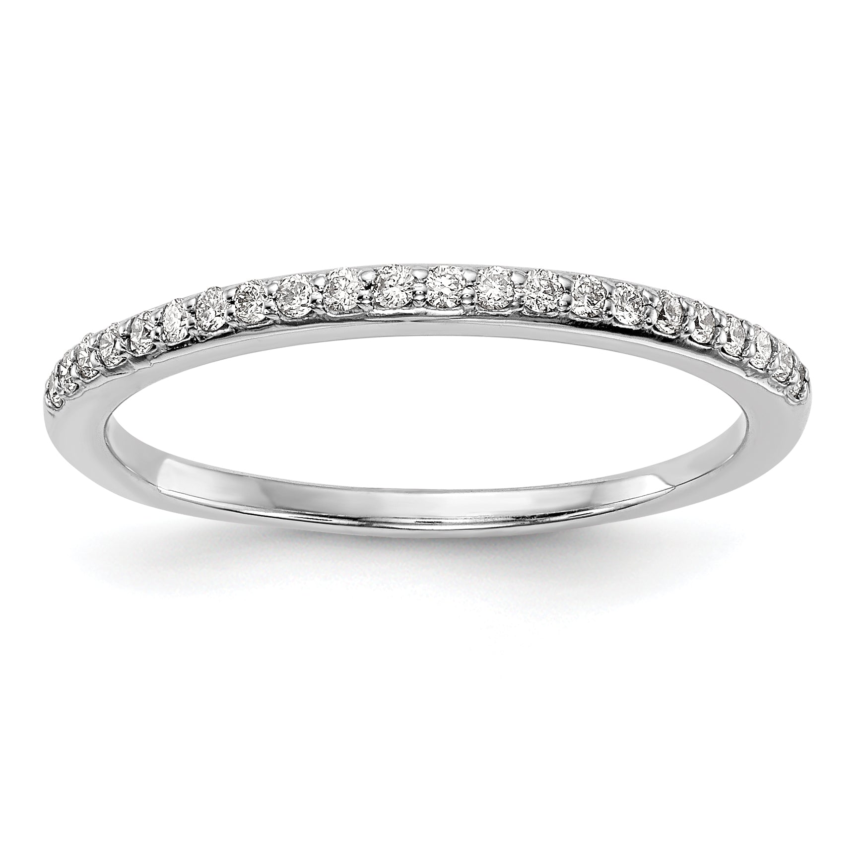 0.16ct. CZ Solid Real 14k White Gold Wedding Wedding Band Ring
